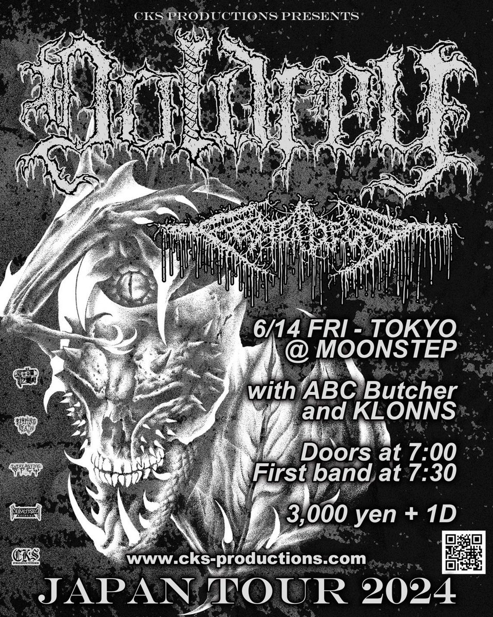 Doldrey / FesterDecay Japan tour 2024 6/14 Fri Tokyo at Moonstep with ABC Butcher and KLONNS 7:00 / 7:30 3,000 yen + 1D (当日券のみ)