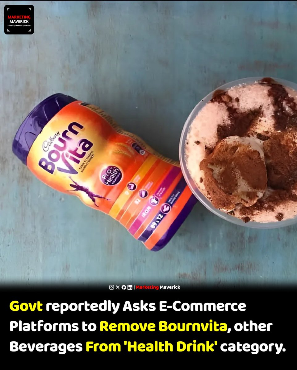 Govt reportedly Asks E-Commerce Platforms to Remove Bournvita, other Beverages From 'Health Drink' category.