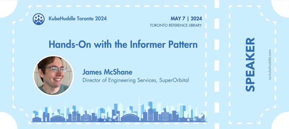 In this talk, join @jmcshane in this hands-on tutorial on why the informer pattern is so powerful, understanding how it is implemented in K8s, & extending the pattern more generally📈 Hurry up, get your tickets today bit.ly/kubehuddleto24… Learn more: ca.kubehuddle.com/hands-on-with-…