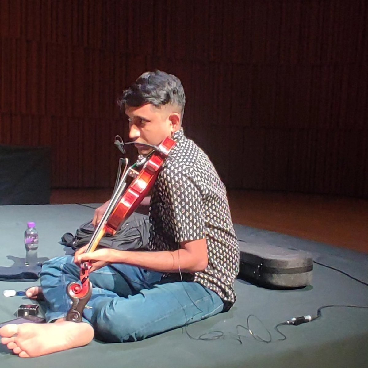 Sound check moments as we look forward to ascending the stage in a few minutes for HKUST Cosmopolis Festival at Hongkong! With Vittal Rangan Mridangam Sai Giridhar S Krishna.