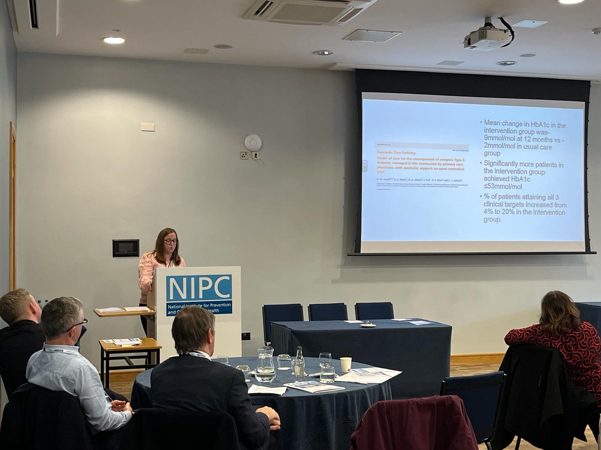 Dr Aisling O'Connor speaking about Measuring Success in ECC at Diabetes Masterclass delivered by @NIPCIRELAND in Galway #ecc #diabetes #diabetology
