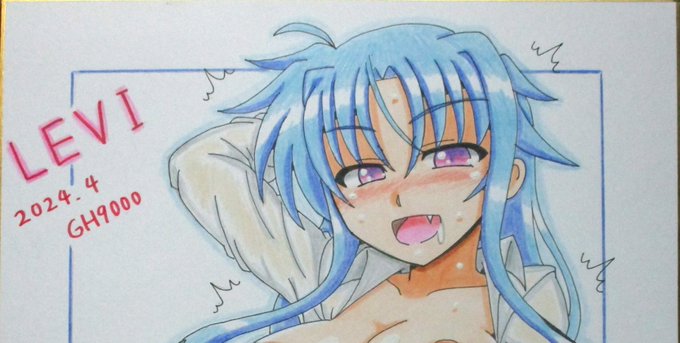 4月の色紙、裸ワイシャツレヴィ完成しました～😊😆
大変えっちなので全体像はpixivで!
https://t.co/xHKTKnCVOl 