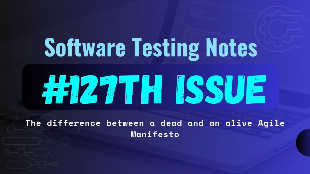 Hello everyone! 👋 The 127th issue on #SoftwareTesting is out. 👉 softwaretestingnotes.substack.com/p/issue-127-so… Great articles and resources by @failfastmoveon, @KristinJackvony, @dnlkntt, @pgrizzaffi, @theQualityDuck, @A11y_Ady, @Hardikchotaliya and more ! 👏 #QA #testing