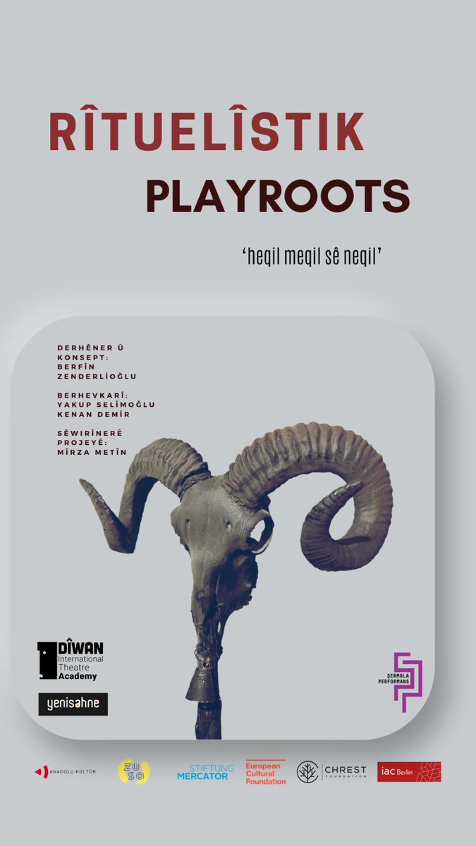 Rîtuelîstik, îro li #DîwanAcademyBatman’ê bi derhênerîya <a href="/BerfinZenderlio/">BerfînZenderlîoğlu🦋❄️</a> derdikeve pêşberî bîneran. <a href="/yakup_selimogl/">Yakup Selimoğlu</a> û <a href="/mamogiyan/">kenan demir</a> lîstikên gelerî berhev kirin, Berfîn jê re konseptekê rejîyê afirand û lîstikvanên <a href="/SermolaPerfrmns/">Şermola Performans</a> û <a href="/batmanyenisahne/">yenisahne</a> dilîzin. 
Spasî bo we hemûyan!