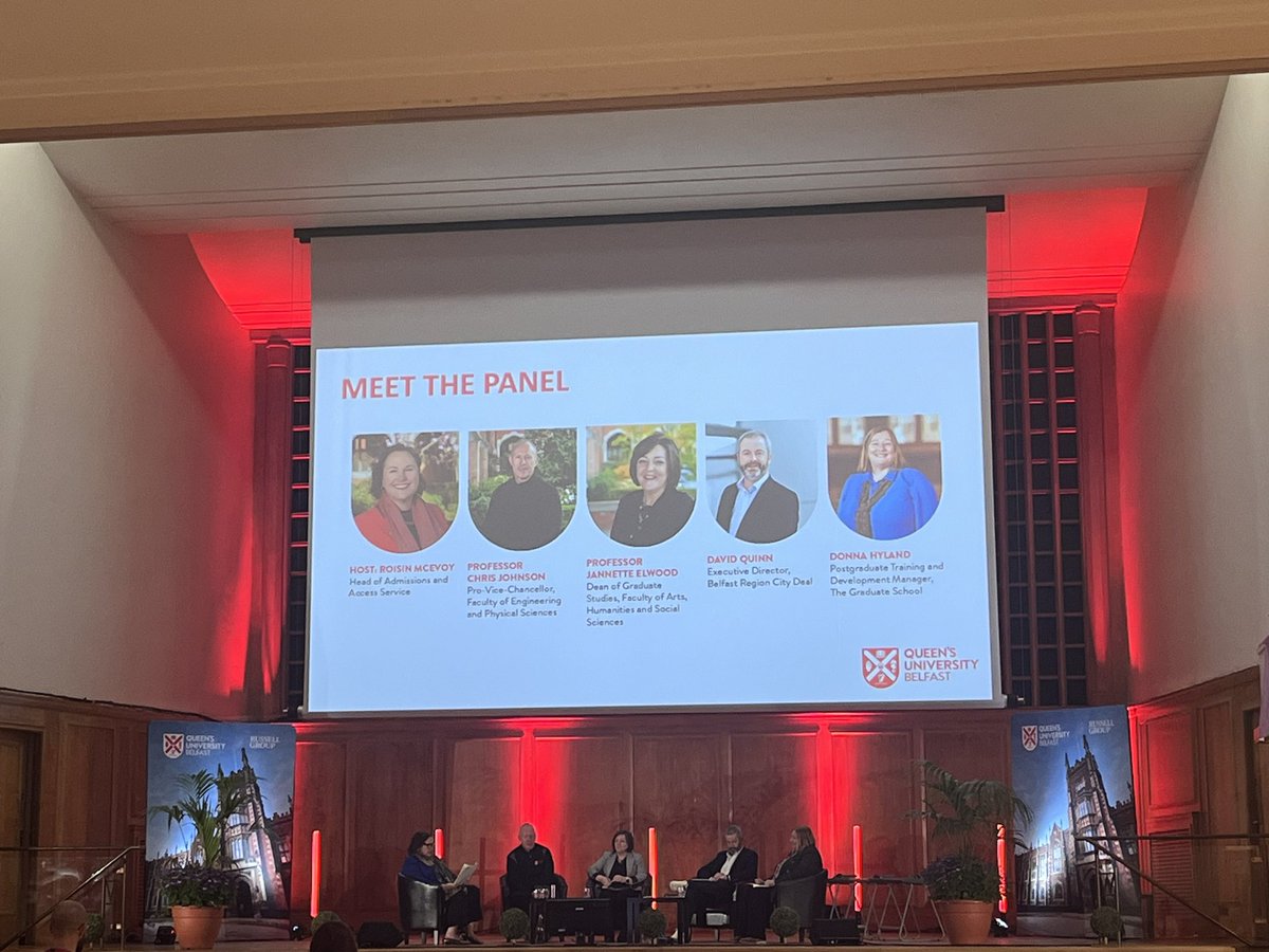 Currie_DeniseC's tweet photo. @QUBelfast PG Open Day kicking off with a panel discussion about the value of #PGstudy in a changing economic, technological & societal landscape & the opportunities for developing knowledge, skills & expertise!
Looking forward to chatting about PG offering at @QUBBusiness stand https://t.co/bbmEpYkJoL