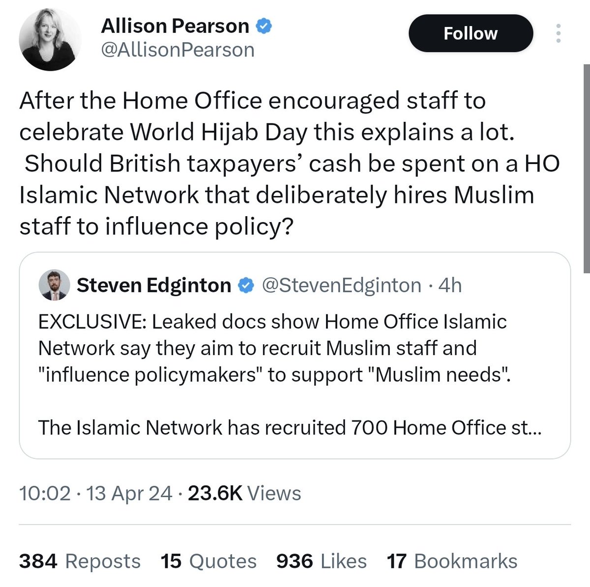 These hard right journalists go after Muslims doing the same thing as those of other faiths. Disgusting. Civil Service Jewish Network gov.uk/government/pub… Christians in government christiansingovernment.org.uk/about-us/ Civil Service Hindu Connection civilservice.blog.gov.uk/civil-service-…