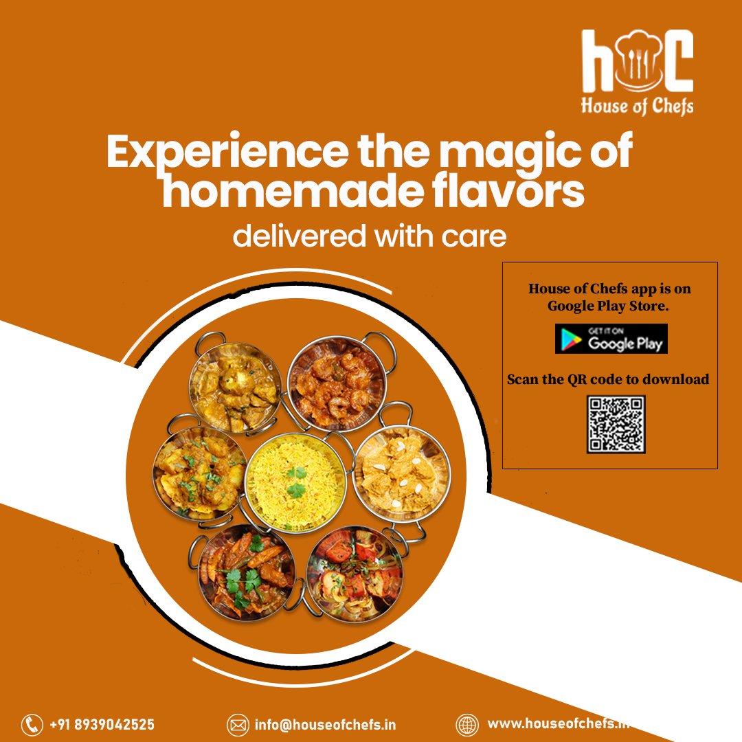 'Embark on a culinary journey unlike any other at House of Chefs! Indulge in the magic of homemade flavors delivered with love and care. You won't want to miss out on this delicious experience! 

#HouseOfChefs #HomemadeFlavors #DeliveredWithLove #CulinaryAdventure 🍽️✨🏡'
