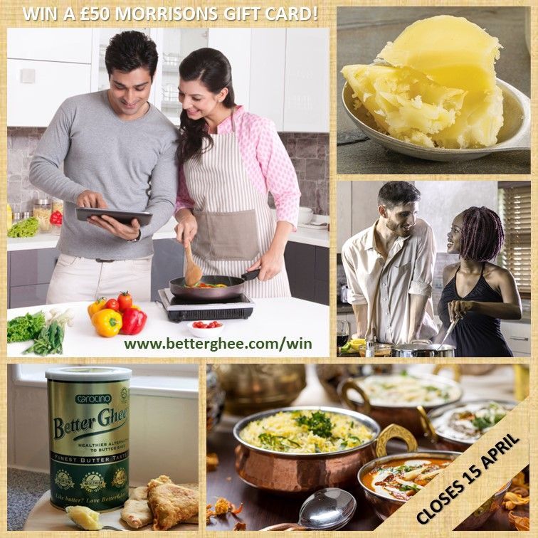 Only a couple of days left to enter our closing #giveaway with cholesterol-free Carotino BetterGhee, the healthier, delicious butter ghee alternative! We'll be giving away a £50 Morrisons gift card! betterghee.com/win Ends 15 April #competitiontime #competition #win #prize