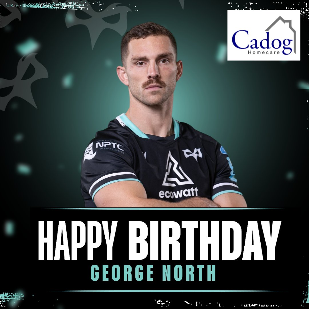 Happy Birthday, George North! Join us in sending @George_North all your best Ospreys wishes 🥳🎂 George is proudly sponsored by Cadog Homecare. #TogetherAsOne