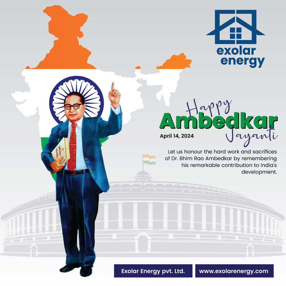 Happy Ambedkar Jayanti !!! 📷 +91 9319082512 📷 info@exolarenergyproject.com 📷 exolarenergy.com #exolarenergy #14april #14april2024 #ambedkar #AmbedkarJayanti #ambedkarjayanti2024 #SolarPower #RenewableEnergy #solarsolutions #SolarEPC #SolarProducts #rooftopsolar