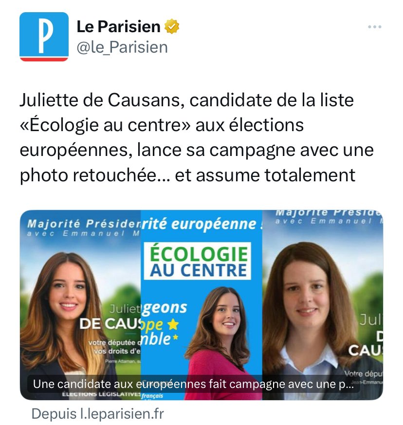 Aujourd'hui, la macronie présente: la candidate tellement courageuse qu'elle n'arrive même pas à assumer sa propre tronche.