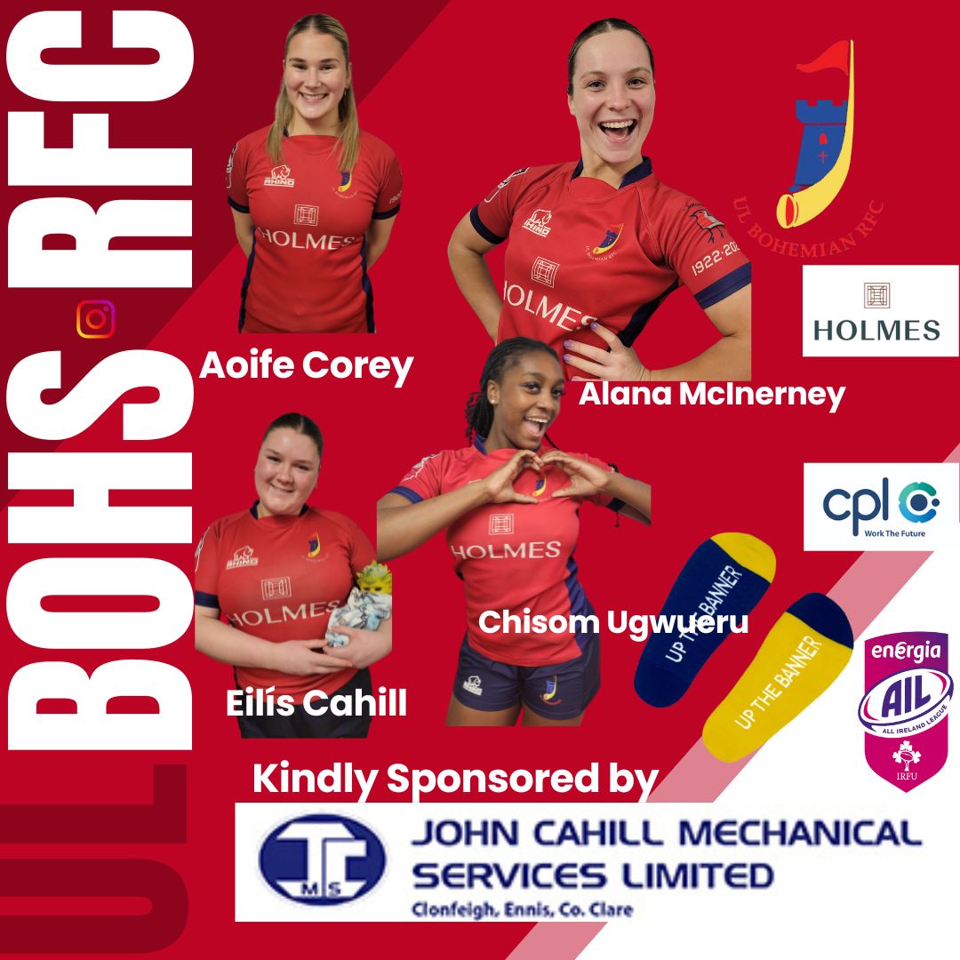 UL Bohemians RFC would like to thank those who supported the player sponsorship scheme, it's greatly appreciated🙌🏻 First up is the John Cahill Mechanical Services Limited, Clonfeigh, Ennis who is getting behind the Ennis RFC crew🔴🔵 #ulbohemianrfc #oncearobinalwaysarobin 🏉