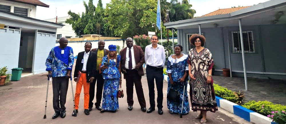 UN_Lemarquis's tweet photo. 🇨🇩🇺🇳J'ai eu le plaisir de rencontrer hier Patrick #Pindu, coord. national, et des représentants de #FENAPHACO, Fédération Nationale des Personnes vivant avec Handicap du Congo, pour discuter de l'inclusion des personnes en situation de handicap notamment dans l’action humanitaire https://t.co/Fnmzu9lx8J