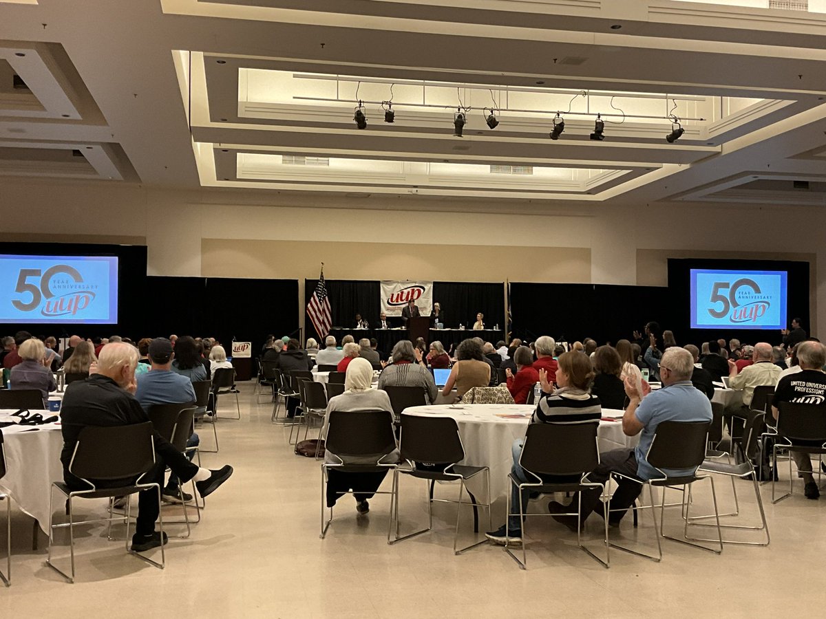 Joined an inspiring plenary with hundreds of @UUPInfo delegates in Saratoga yesterday. This year marks their 50th anniversary as a union and affiliate of @NYSUT and @AFTUnion #NewDealForHigherEd #BrooklynNeedsDownstate