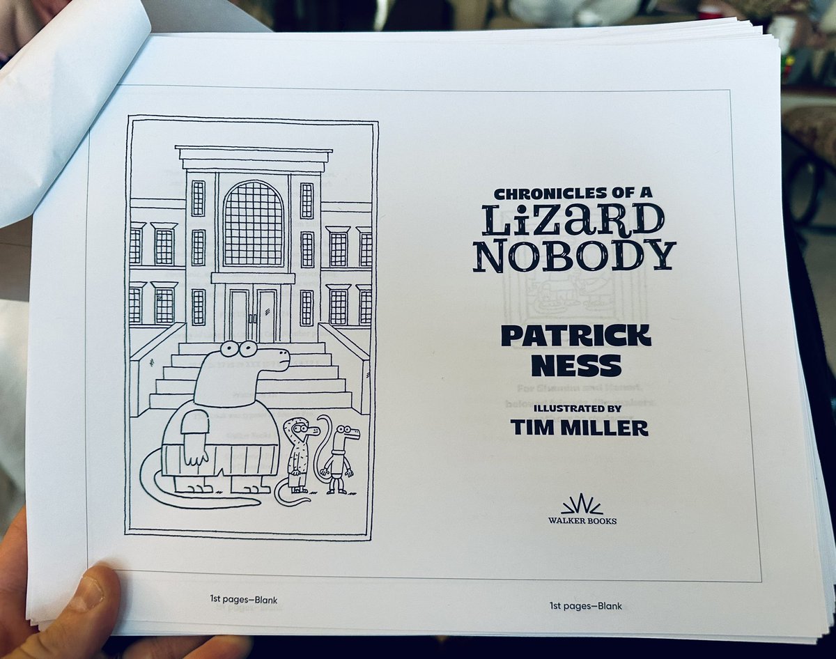 I got straight up GIDDY when I found out that two of my favorite creators — @patrick_ness and Tim Miller — were teaming up on a new Middle Grade project. Imagine my delight when I got sent a copy of the thing! Chronicles of a Lizard Nobody comes out in September. Get excited!