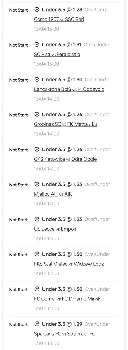 Sportybet Code: | 36BEC64  💷 Priced @ 478.26 Events: | FT U3.5 Goals | WP: 65% ----------------------------------- My insights and predictions are clinically researched, prudent, and statistically grounded.  Only invest funds within your means to lose. Always remember, there are…