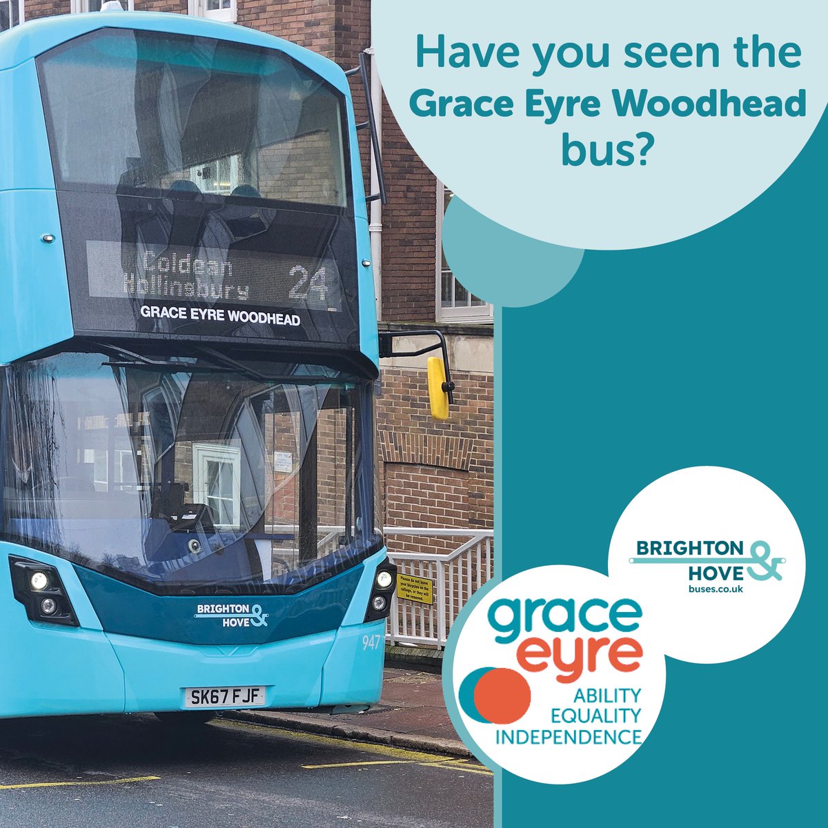 Our friends @BrightonHoveBus have honoured names from local history for 20+ years. 👍 We're excited to see our founder's name back on a bus w/lovely redesigned livery. 👏 Have you seen the Grace Eyre bus around town? 👀 #Brighton #BrightonHistory @BrightonWHG @BrightonMuseums