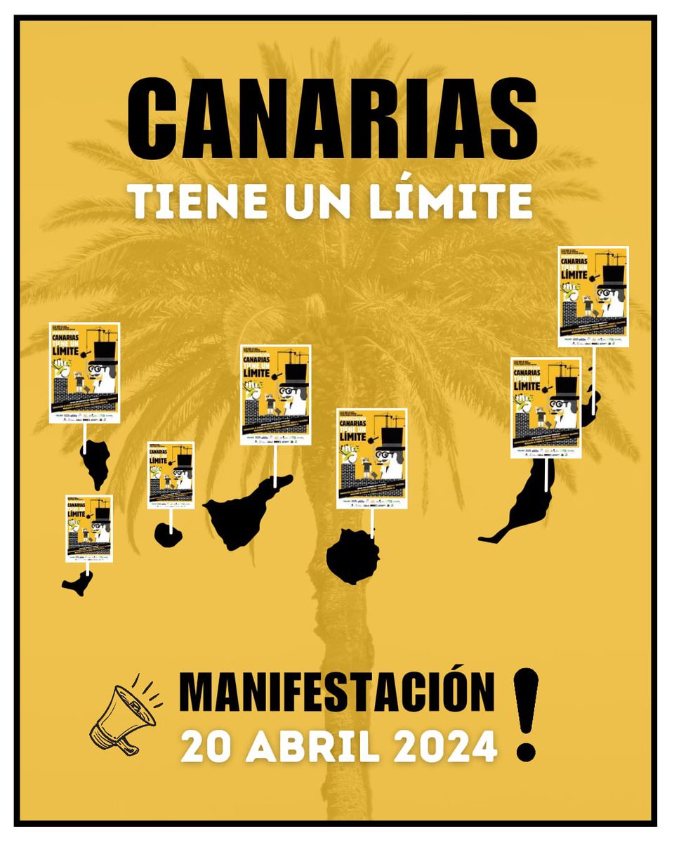 🚨🇮🇨 ÚLTIMA HORA | La manifestación por un nuevo y mejor modelo para el turismo en Canarias (no es contra el turismo) se desarrollará el mismo día en 𝕊𝕀𝔼𝕋𝔼 𝕀𝕊𝕃𝔸𝕊. #20A #CanariasTieneUnLímite