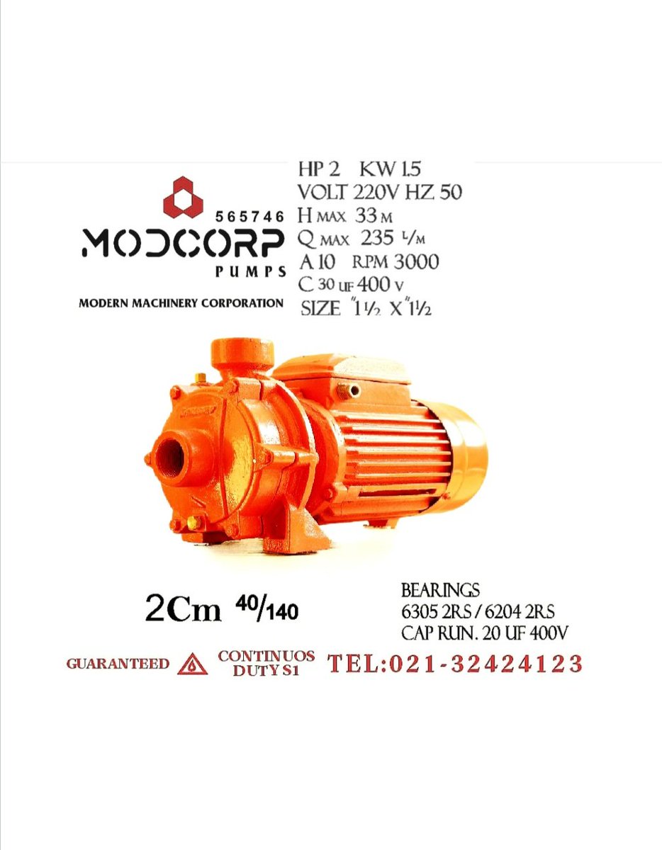 PedrolloCorp's tweet photo. Dual Impeller suitable for lifting water upto medium residential upto 4 ~6 storey buildings 

📞 modern 
0213 2424 123 
0333 2364 278 
moderncorpo@hotmail.com 

#Pedrollo #CP158 #CPM158  #waterpressure #waterpump #WaterPumping #waterpumpsupplier #centrifugalpump #centrifugal https://t.co/fzoKN7a9Y6