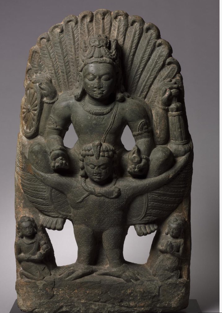 Vishnu riding Garuda seems to be quite a common sculpture found in Bihar. This variant is from 300 CE.