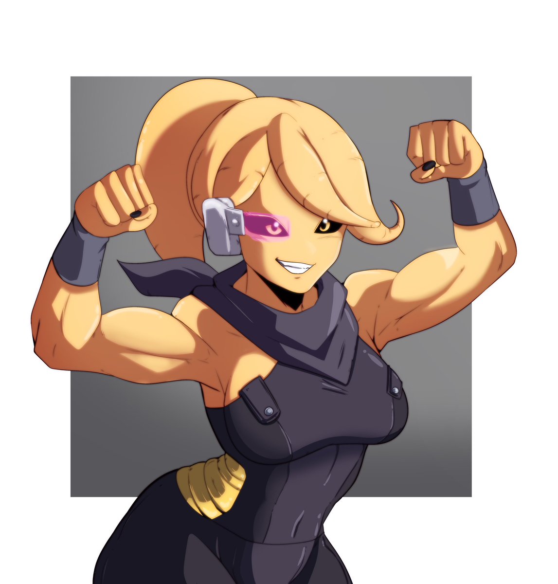 An amazing commission of my Majin Rika! Made by the talented @Decial10!