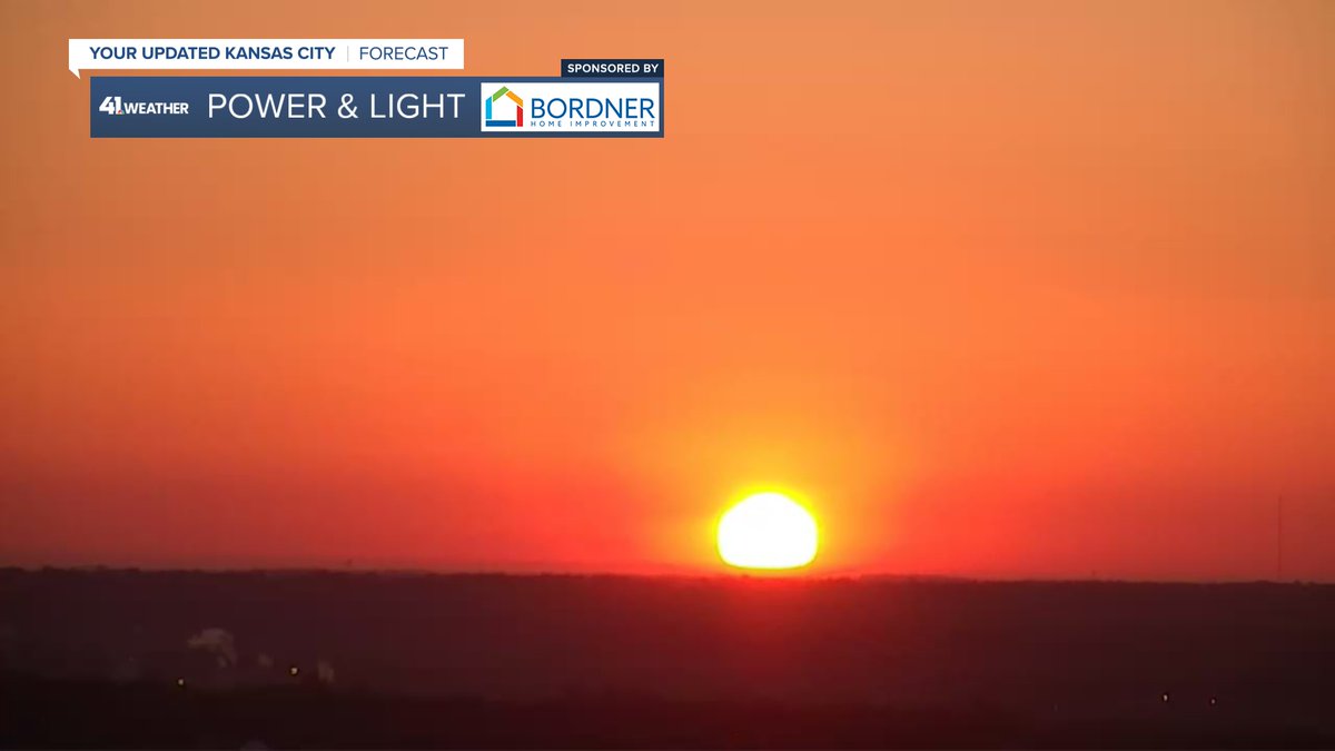 Super Saturday sunrise! We are in for an unseasonably warm and windy day. Highs will be 80-85 with south winds gusting to 30-40 mph. Great weather for Sporting KC this evening out at Arrowhead. @kshb41