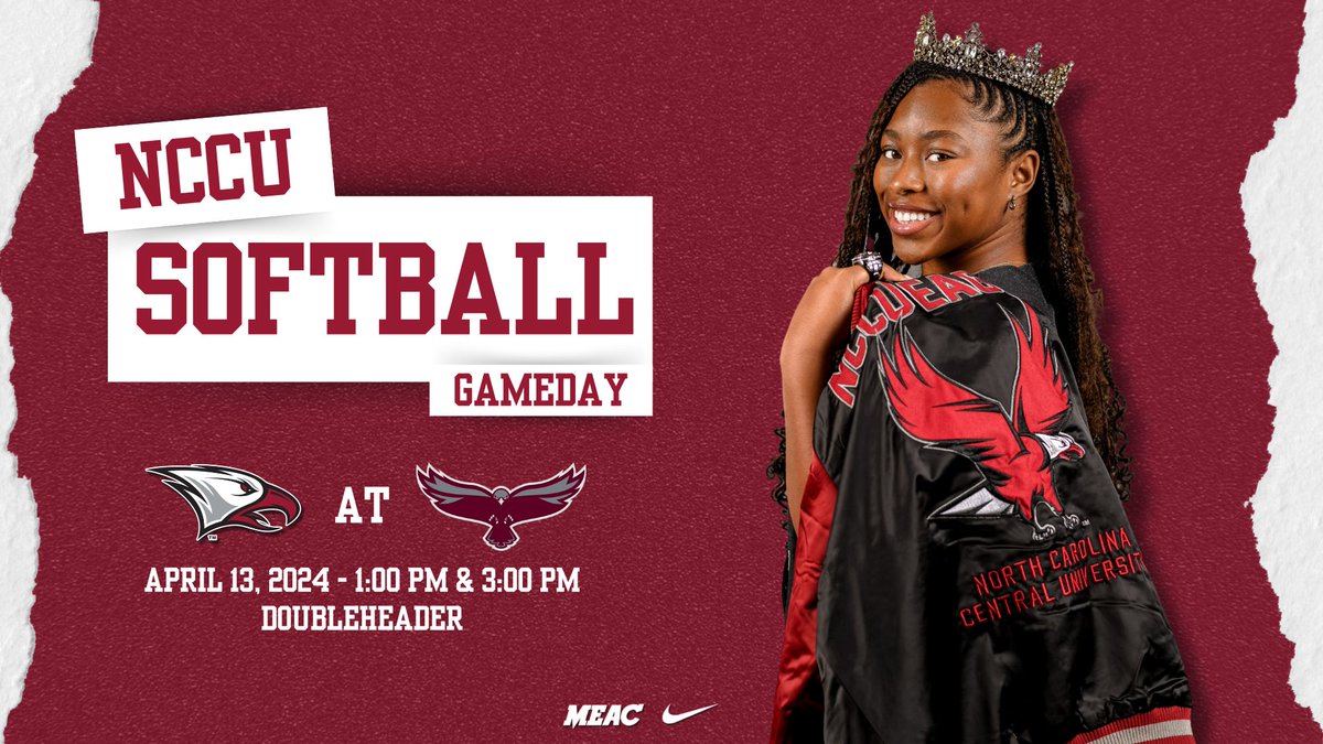 GAME DAY! The NCCU softball team will open up a MEAC road series at University of Maryland Eastern Shore on Saturday with the Eagles and Hawks hitting the diamond at the Parker Athletic Complex in Salisbury, Maryland, for a doubleheader slated to start at 1 p.m. #EaglePride