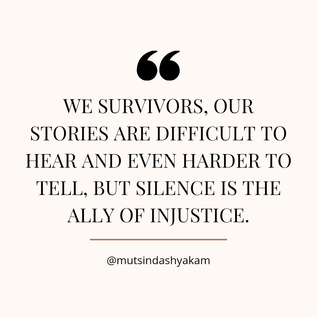 We survivors, our stories are difficult to hear and even harder to tell, but silence is the ally of injustice. #Kwibuka30 #NeverA