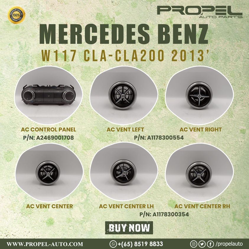 propelauto's tweet photo. Mercedes W117 CLA Dash AC Vents & Aircon Control Panel #ForSale
Shop online at https://t.co/5qk5MvJWwv
#PropelAutoParts #Singapore #MercedesBenz #W117 #CLAClass #Dashboard #ACVent #ACControlPanel #Interiors #MercedesParts #Genuine #Original #Carparts #OnlineStore #Buy #ShopNow https://t.co/eWO6r5icYA