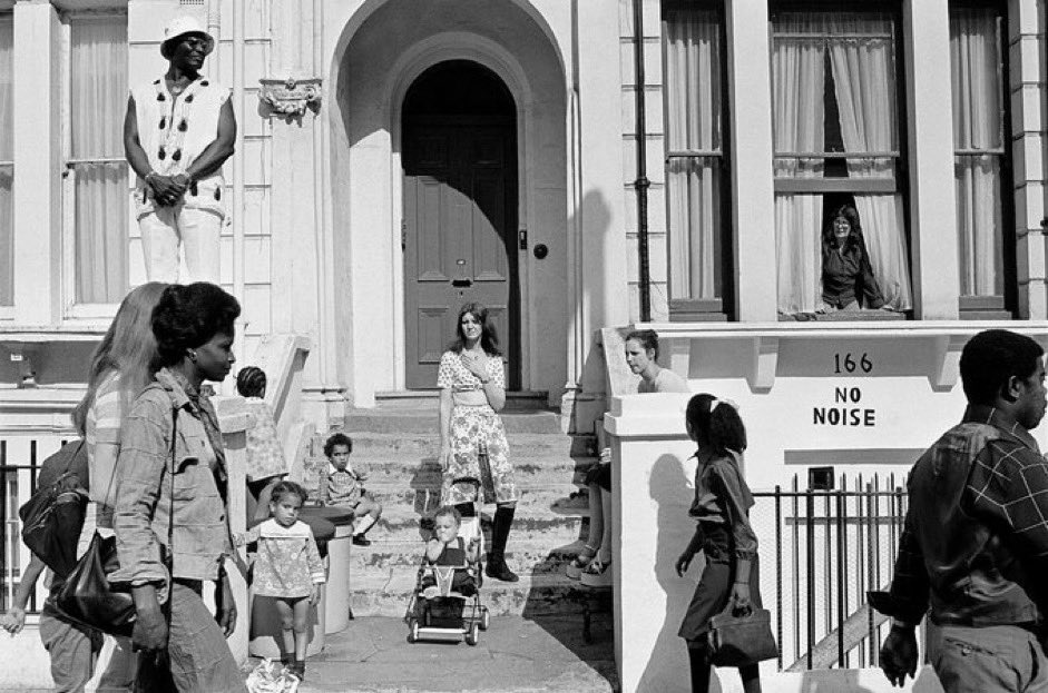 Notting Hill Carnival in 1975, ph. by Chris Steele-Perkins.