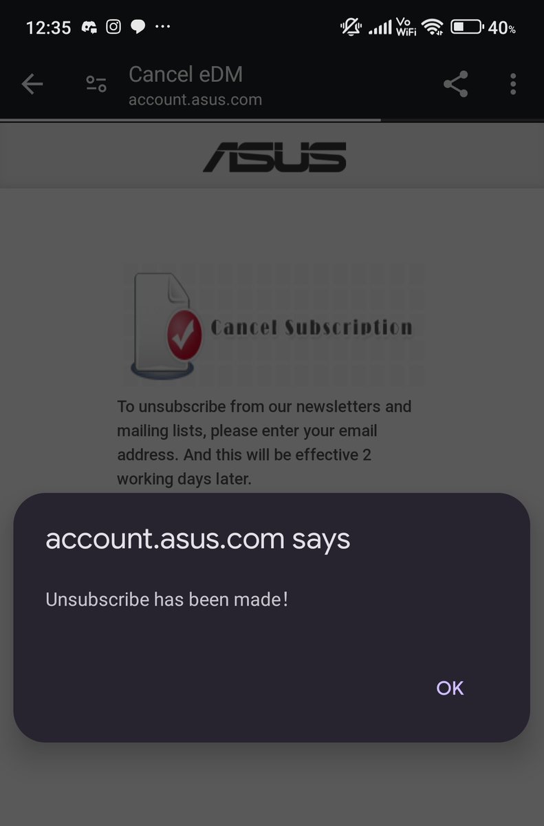 Asus has the worst email unsubscribe page I’ve ever seen!

what even is this 💀💀