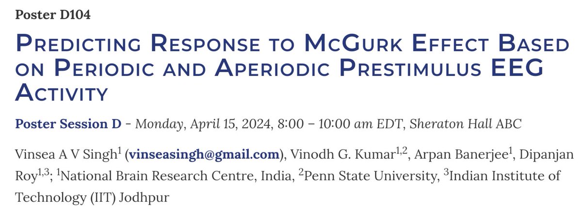 Are you at #CNS2024 and interested in understanding what makes multisensory speech perception predictable? Drop by my poster on Monday 15th April.

#TravelFellow