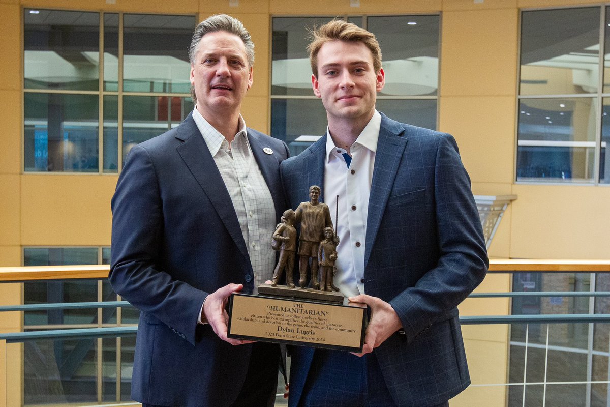 ICYMI: @PennStateMHKY junior forward Dylan Lugris was named the 29th recipient of the Hockey Humanitarian Award yesterday afternoon in Saint Paul, Minn.