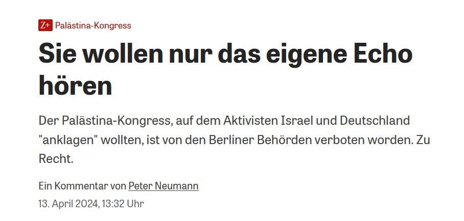 Aha, Peter Neumann weiß also genau, was Menschen auf einem Kongress, der ja nun nicht stattfindet, hören wollen. Er selber hört wohl lieber #Kriegsverbrechen und #Staatsraison Echo @DIEZEIT