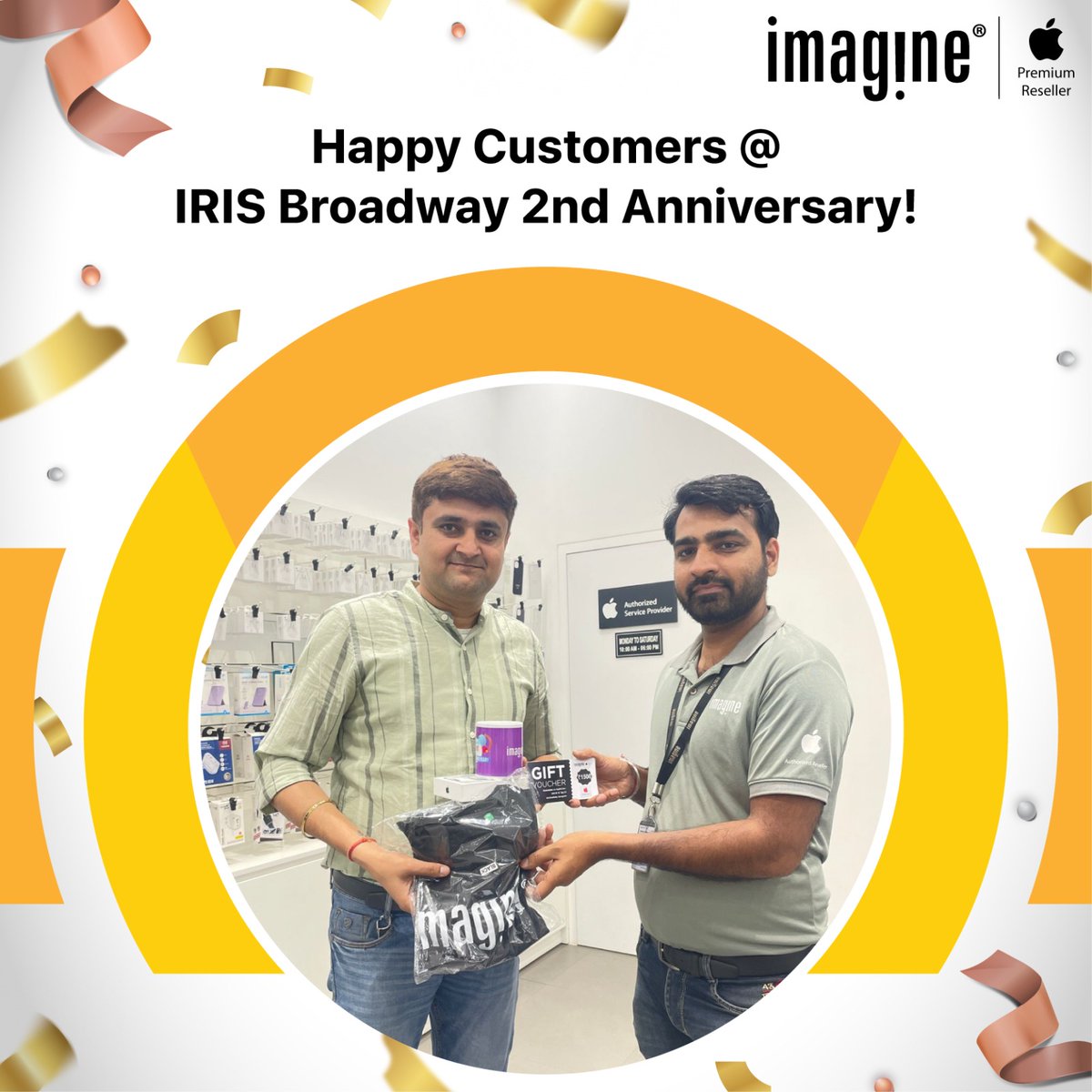 Join the celebration at IRIS Broadway, Gurugram Sector - 85, where happy customers reign supreme! As we commemorate our 2nd anniversary, indulge in special offers on Apple Products designed to keep your smiles glowing. Anniversary offers are valid till 14th April 2024 (Sunday)