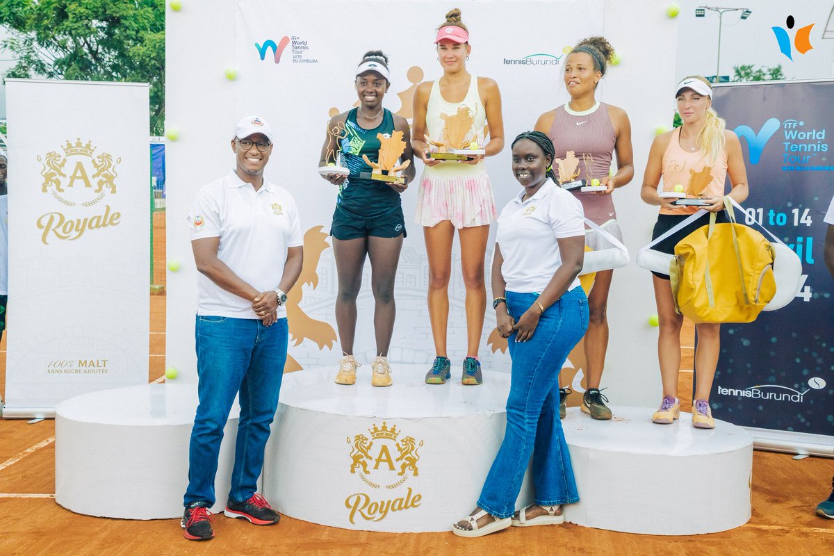 🥳🎾 @Sada_nahimana sacré championne en double à domicile au #W35Bujumbura !

💪🏾 Ménée rapidement 1 set à 0 (6-4) par le duo Naima Karamoko et Diana Marcinkevica, Sada Nahimana et sa partenaire Kamilla Bartone se sont réveillées lors du second set et l'ont emporté avec brio