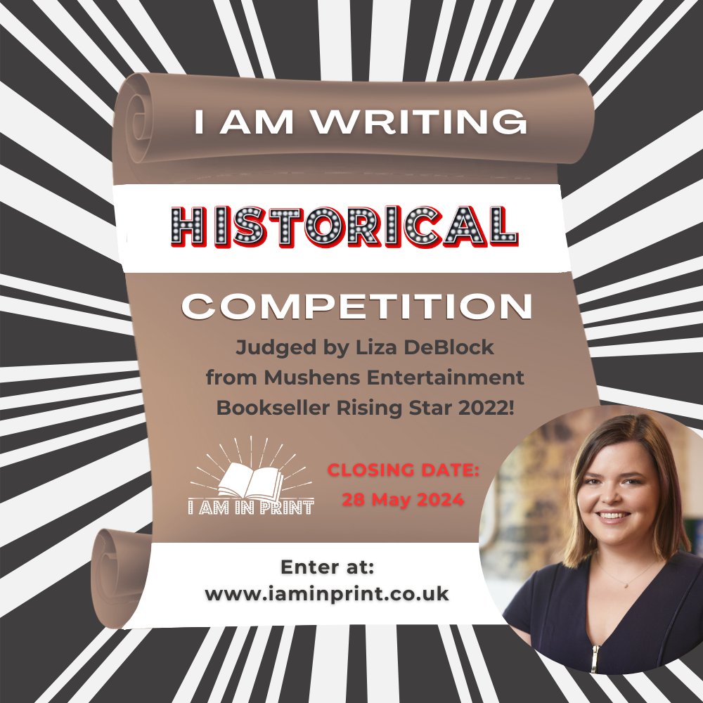 Are you writing #historicalfiction? Do your characters step into a world of reimagined events or journey through time like never before? Enter our Historical Fiction #competition judged by @lizadeblock Competition opens 15 April at: iaminprint.co.uk/competitions-2… #writingcompetition