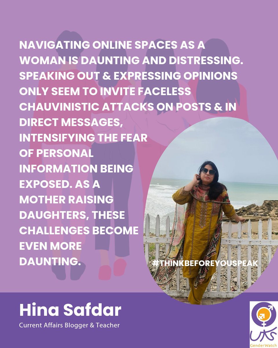 What does @hinasafi think about cyber misogyny? #thinkbeforeyouspeak #پہلے_سوچو_پھر_بولو #Harassment #misogyny #Online #Pakistan #cyberbullying @whomakesthenews @waccglobal @nchrofficial @ncswpk @FIA_Agency @PTAofficialpk @HRCP87