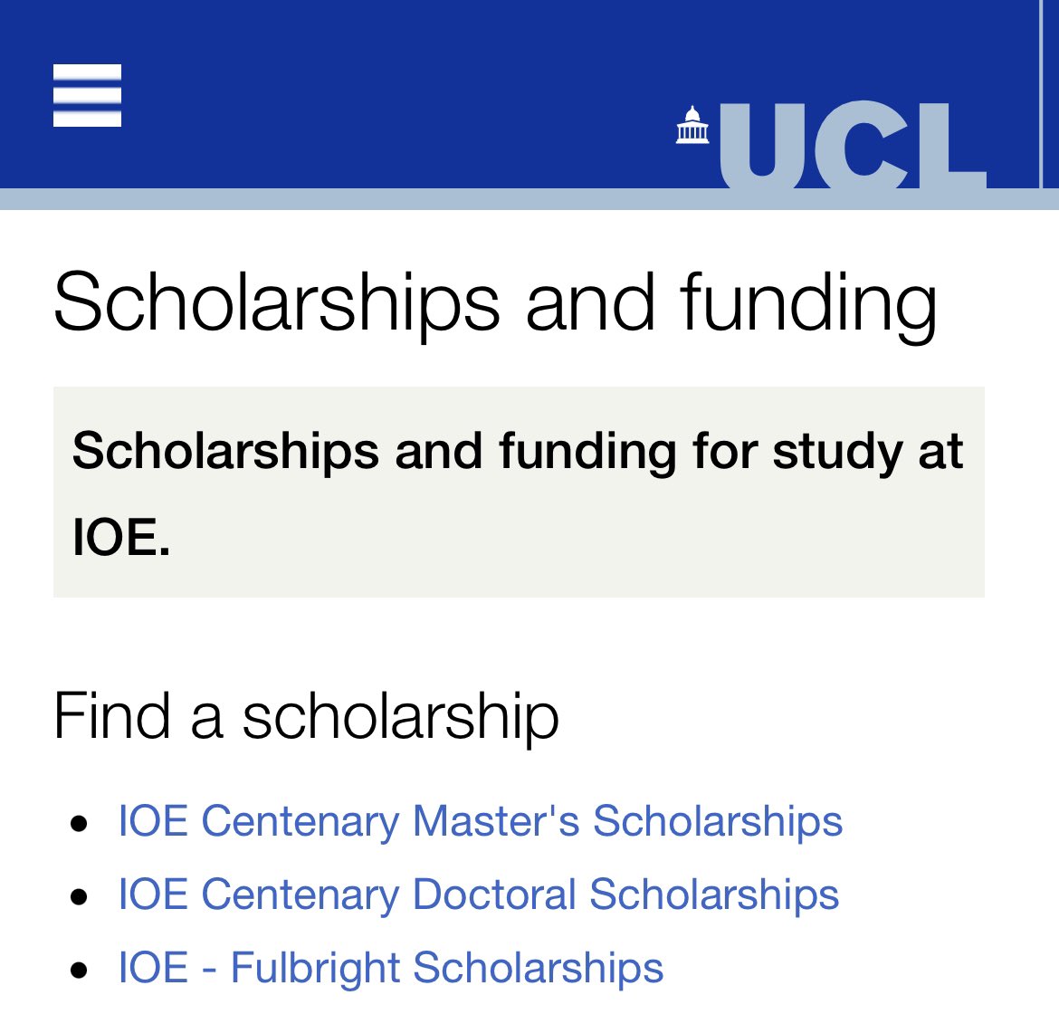 🚨 IOE Centenary Masters Scholarships UK 🇬🇧 ✔️Deadline: 3 May 2024 (annual) ✔️Benefits : 📌Scholarships will cover full tuition fees 📌Accommodation at International Students House for one academic year. ⚠️ Please note that these scholarships do not cover subsistence in…