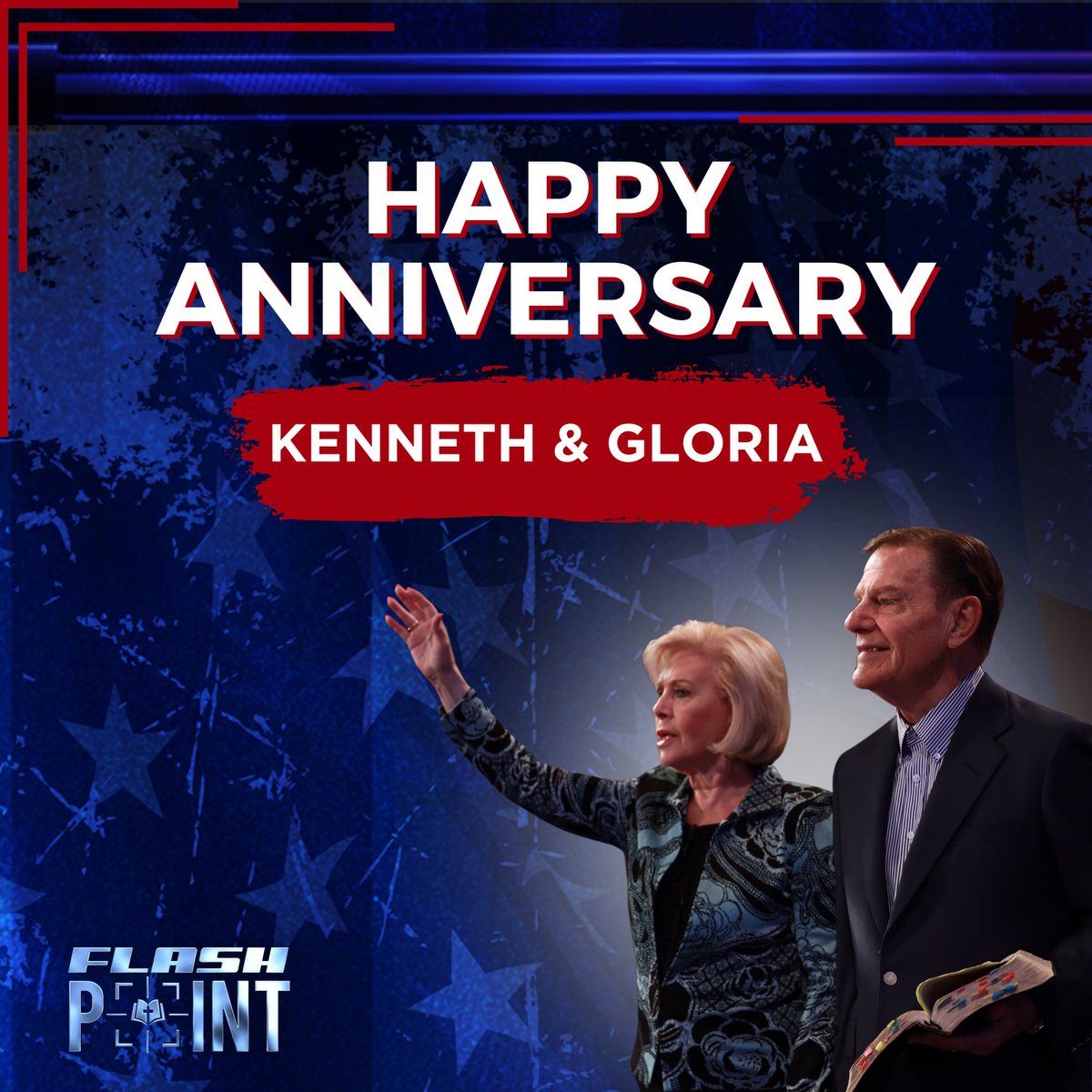 Today, we celebrate the anniversary of Kenneth and Gloria Copeland! 

They are such a blessing to Flashpoint! 

Let's take a moment to celebrate and honor them today!

#kennethcopeland #gloriacopeland #faith #love #anniversary #celebration #blessed