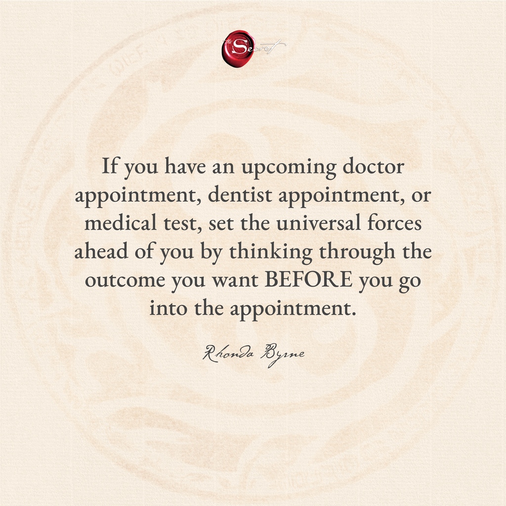 Drop a YES if this resonates! ✨ 'If you have an upcoming doctor appointment, dentist appointment, or medical test, set the universal forces ahead of you by thinking through the outcome you want BEFORE you go into the appointment.'