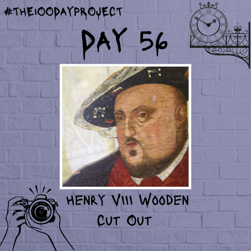 #Day56 of #the100dayproject2024 - Henry VIII wooden cut out Head to our Facebook or Instagram for the full post #100daysatthemuseum #artinmuseums #richmond #richmonduponthames #getinspired #becreative #artist #photography #collage #newperpectives #colours #textures #lookclosely
