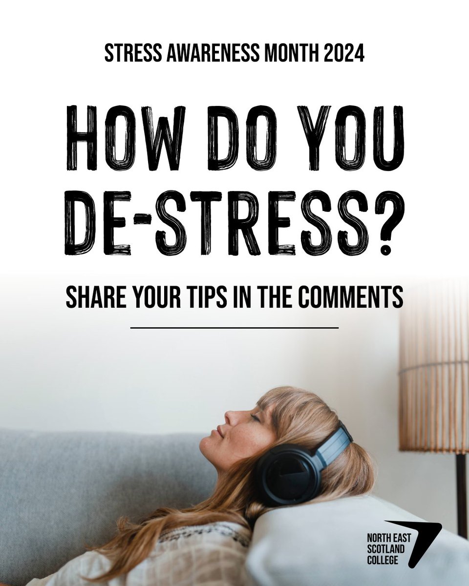 April is Stress Awareness Month 💜 NESCol students, check out Spectrum.Life app for mental health support! How do you de-stress? Share your tips - they could help someone else! #StressAwarenessMonth #NESCol