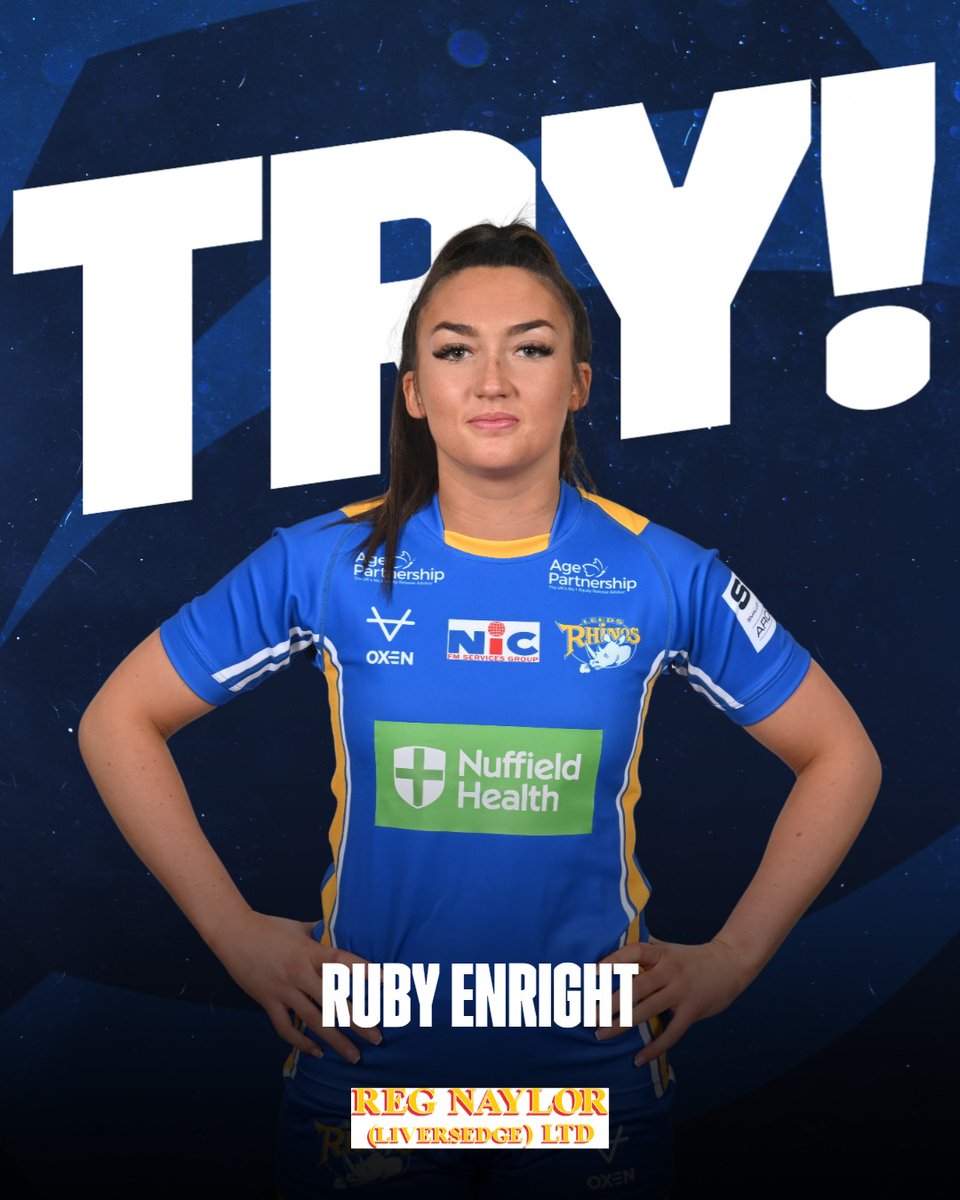 46' RHINOS TRY Ruby Enright weaves through the Warrington defence for the first try of the second half. Leeds Rhinos Women 32 - 10 Warrington Wolves Women