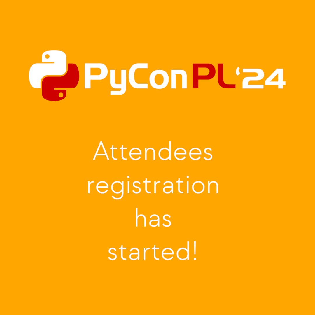 🎉 Registration for #PyConPL2024 is now open! Join us for the full four-day event or opt for the cheaper three-day option. Don't miss the chance to expand your #Python knowledge, make valuable connections and find new opportunities. Register early! 🐍❤️ pl.pycon.org/2024/en/aktual…