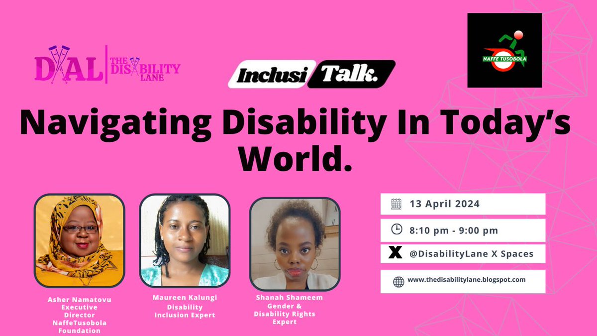 InclusiTalk is back TONIGHT, April 13, at 8:05 pm EAT! We're delving into the Principle of Leave No One Behind and more! Please join our interactive conversation! #DisabilityInclusion #DisabilityTwitter