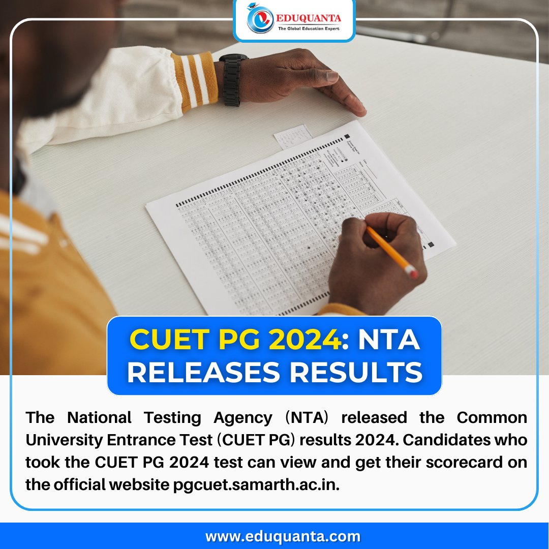 👉CUET PG 2024 Results Declared👇📚💉

The National Testing Agency (NTA) has announced the results for the Common University Entrance Test (CUET PG) 2024. 

#StudyAbroad #MedicalDreams #mbbsinkyrgyzstan #dreammbbs #mbbsinkyrgyzstan #eduquanta