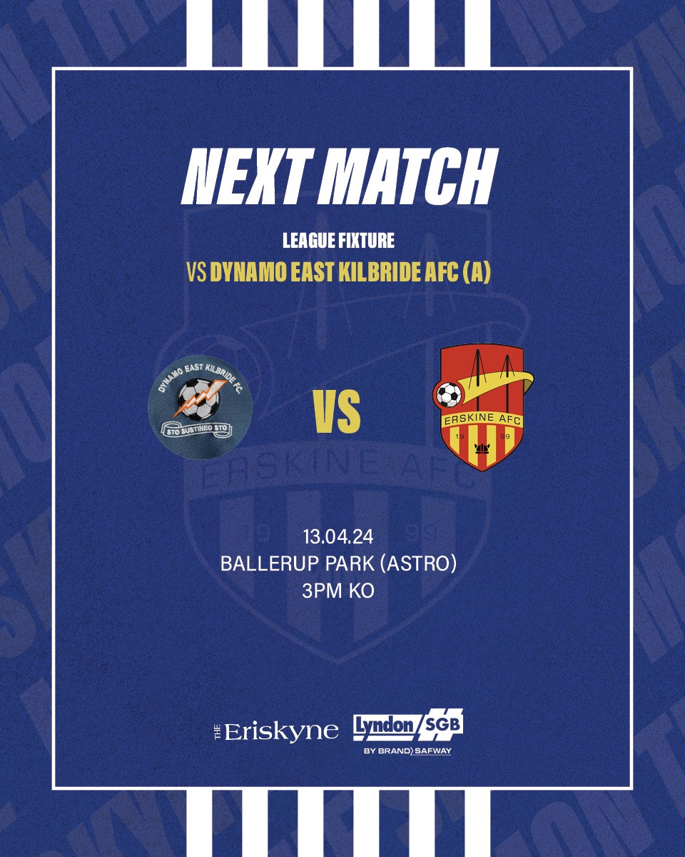 ErskineAFC (@erskineafc) on Twitter photo ๐ Saturday 13th April
๐ 15:00 KO
๐ Ballerup Park EK (Astro)
๐ Dynamo East Kilbride AFC
๐ GGPAFL League Game
<a href="/theeriskyne/">The Eriskyne</a> @Lyndon_SGB ๐ Saturday 13th April
๐ 15:00 KO
๐ Ballerup Park EK (Astro)
๐ Dynamo East Kilbride AFC
๐ GGPAFL League Game
<a href="/theeriskyne/">The Eriskyne</a> @Lyndon_SGB