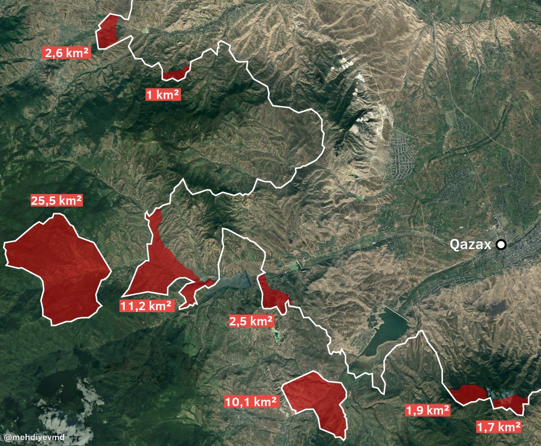 🇦🇲🇦🇿 This part of the border continued to be one of the most volatile areas following the end of the First Karabakh War. Today, Armenia controls 56,5 km² of Azerbaijan's territory in the Qazax Province. For more go to: top-center.org/en/analytics/3…