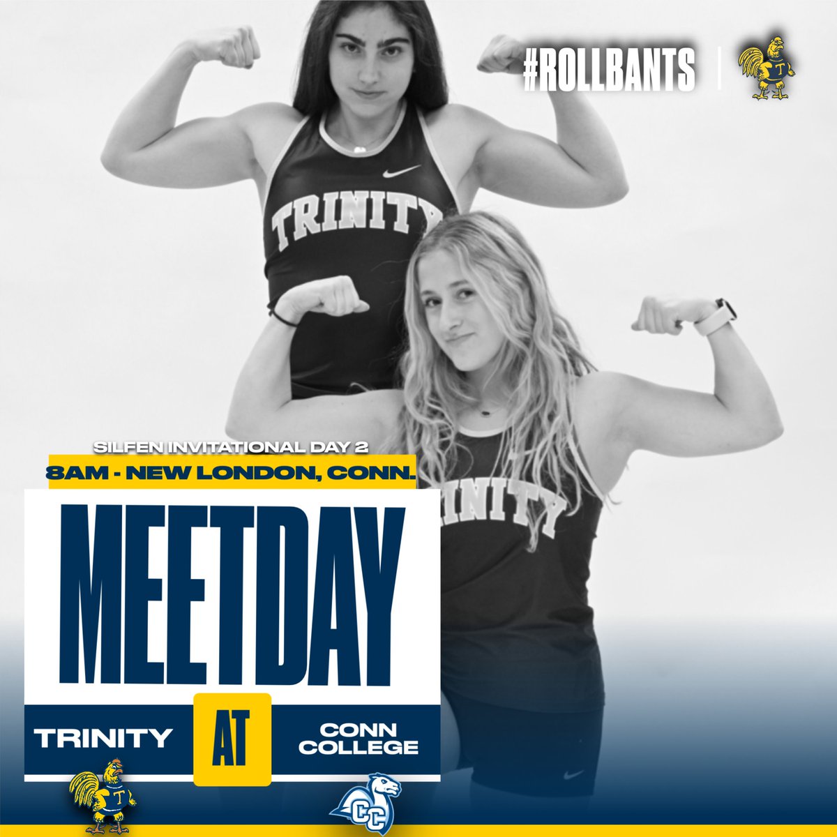 M&W 🏃‍♀️🏃| @TrincollTrack Will compete in day two of the Silfen Invitational hosted by Connecticut College, events begin at 8AM! 📊 live.harrierrace.com/meets/33570 📺 nsnsports.net/colleges/conne… #RollBants
